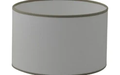 Carolin Cylinder Lampskärm Hög Ø25cm Vit, Sandfärgat Band