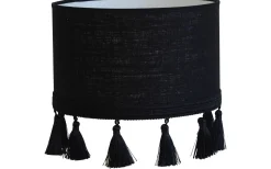 Carolin Lampskärm Cylinder med Fransar Ø35cm Svart