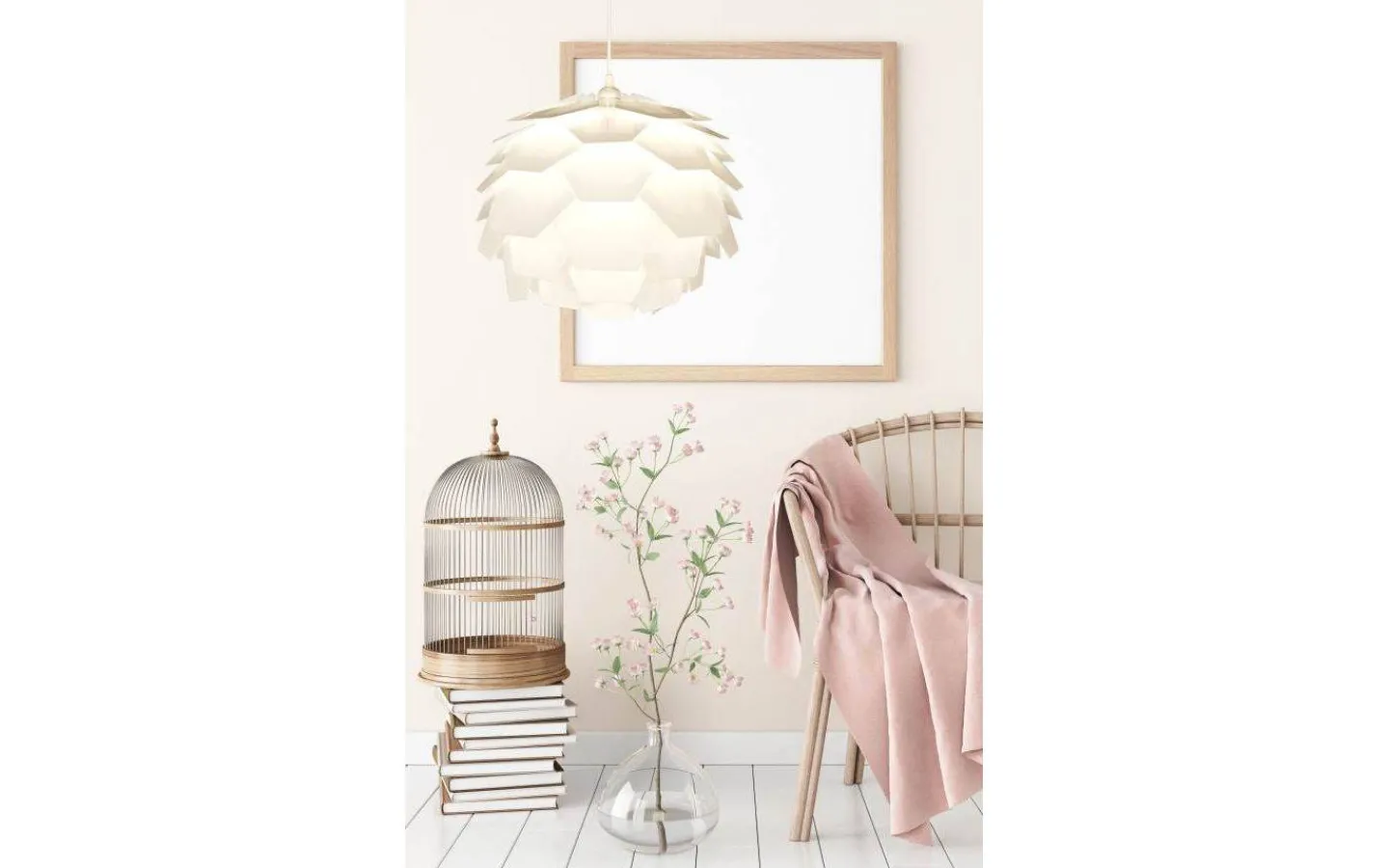 Aneta Carpatica Taklampa 41cm Vit* Vardagsrum