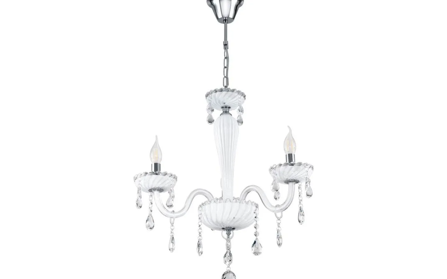 Eglo Carpento Kristallkrona 2-Arm 54cm Vit* Kristallkronor