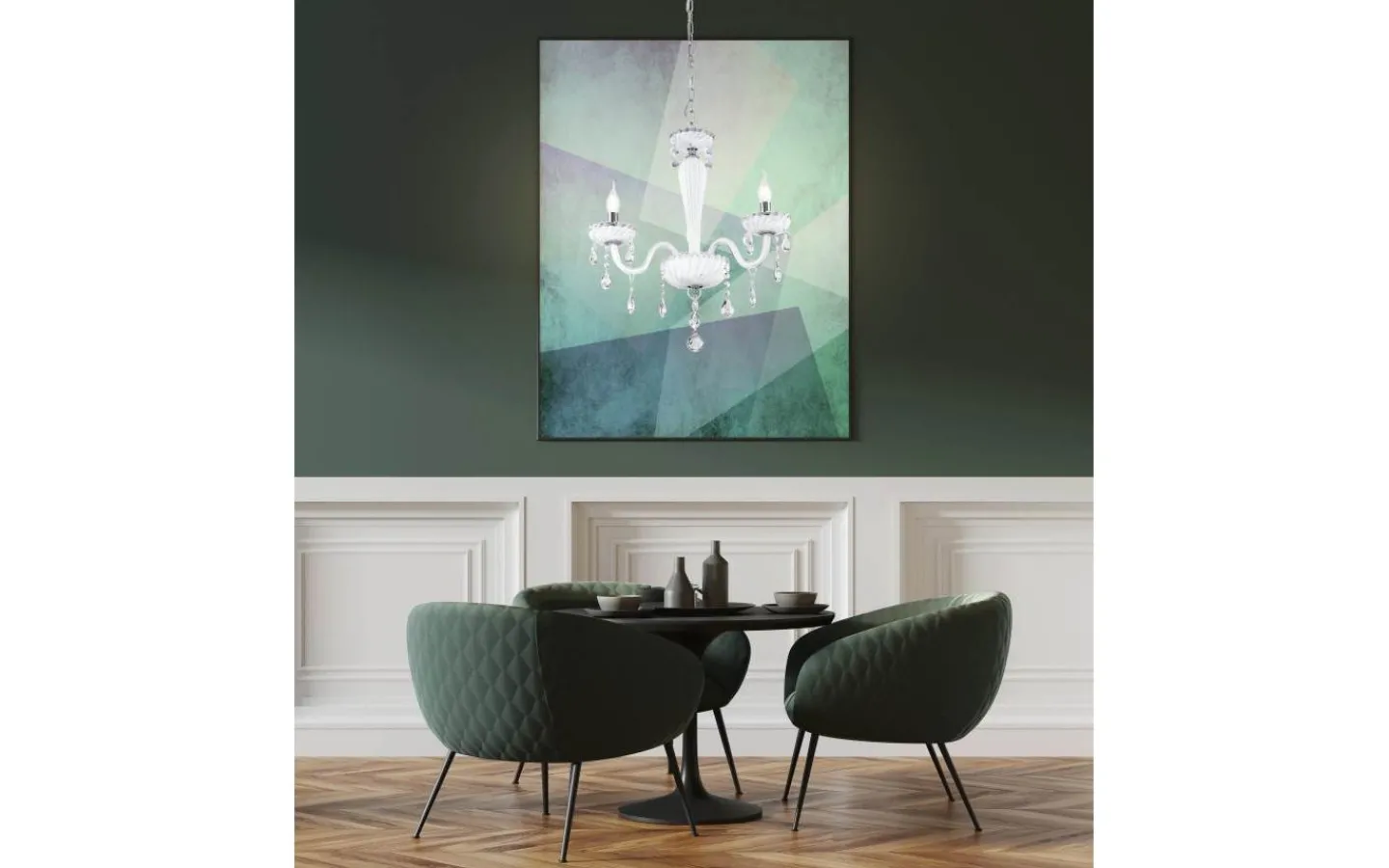 Eglo Carpento Kristallkrona 2-Arm 54cm Vit* Kristallkronor