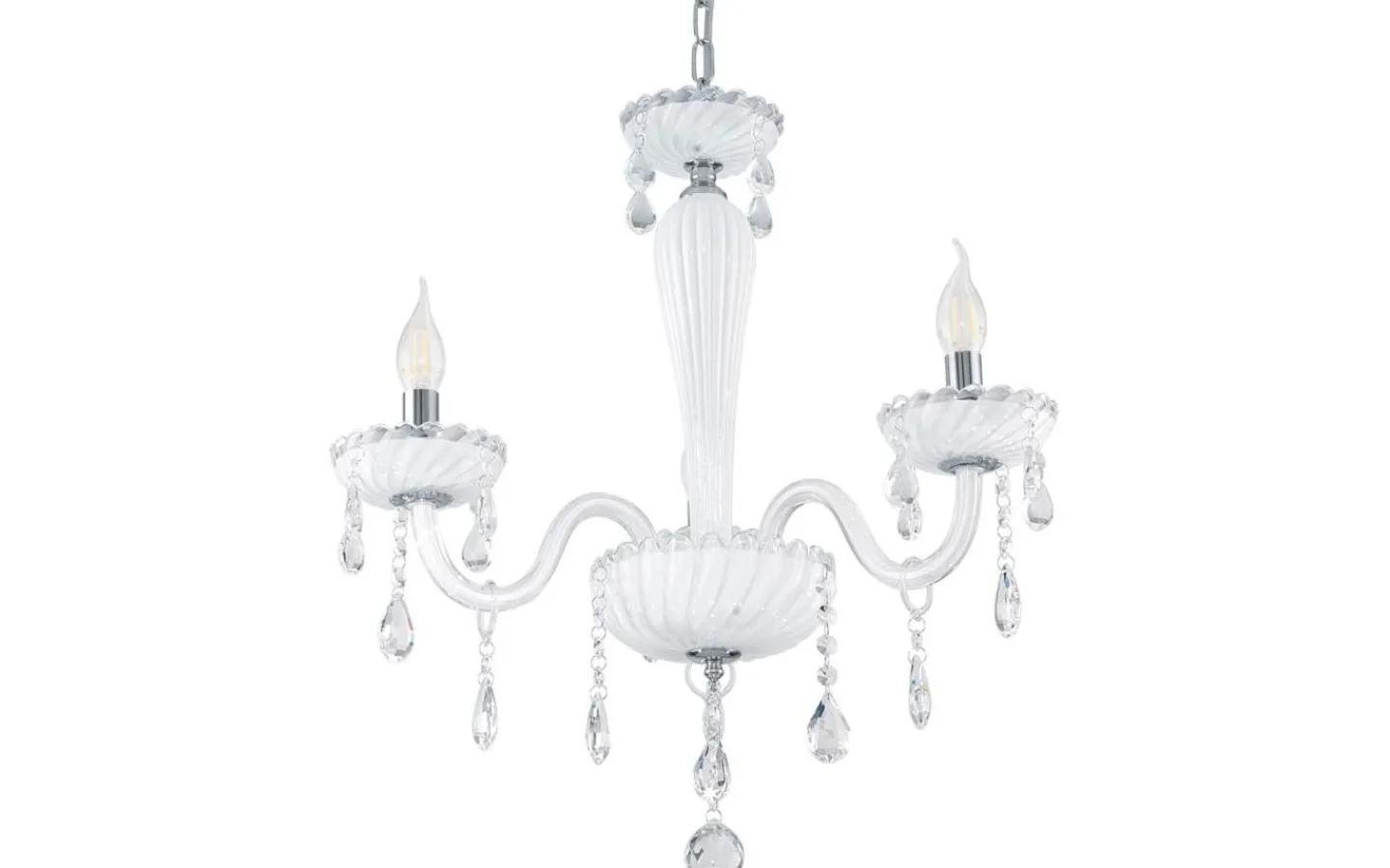 Eglo Carpento Kristallkrona 2-Arm 54cm Vit* Kristallkronor