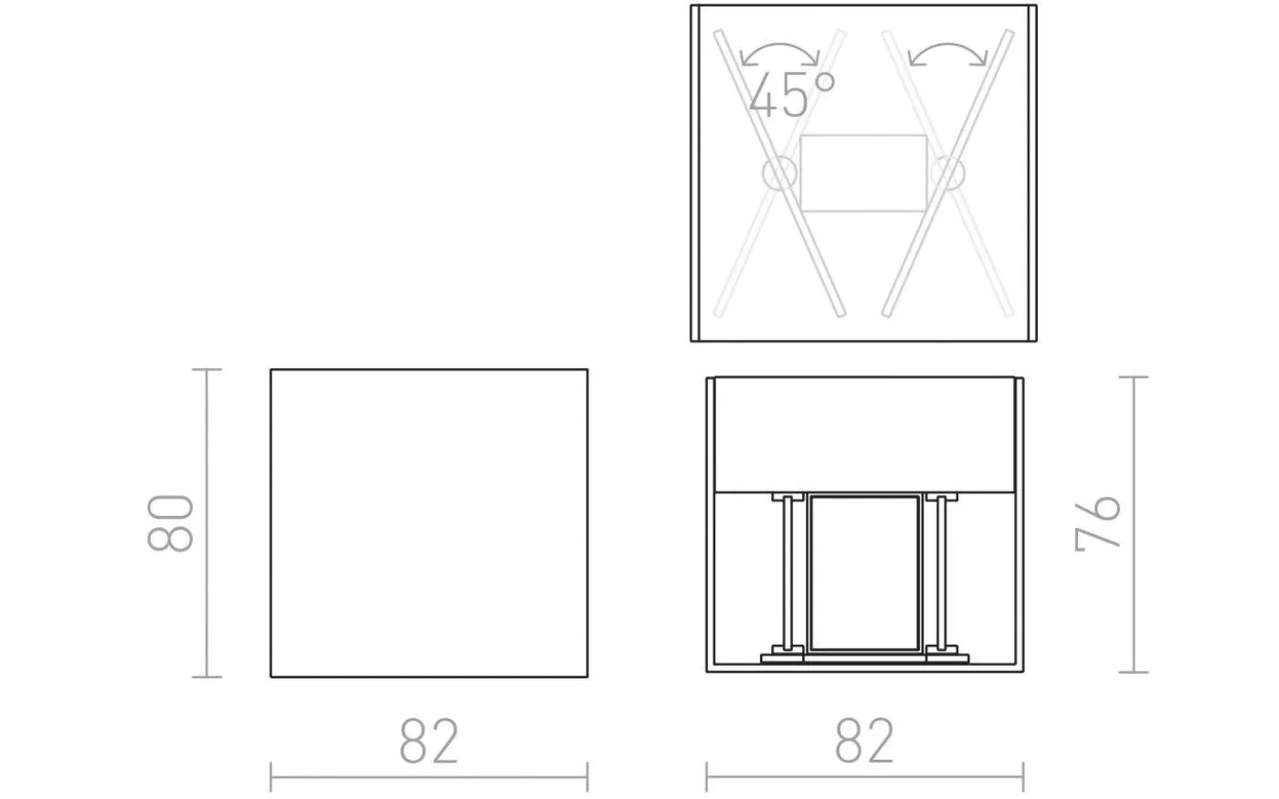 Carre Vägglampa LED 3000K 2x3W Antracitgrå IP54