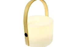 Dyberg Larsen Carry Laddbar/Solcells Lykta 20cm LED Vit/Natur IP44* Ljuslyktor|Uppladdningsbara Lampor Utomhus