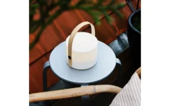 Dyberg Larsen Carry Laddbar/Solcells Lykta 20cm LED Vit/Natur IP44* Ljuslyktor|Uppladdningsbara Lampor Utomhus