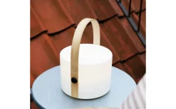 Dyberg Larsen Carry Laddbar/Solcells Lykta 20cm LED Vit/Natur IP44* Ljuslyktor|Uppladdningsbara Lampor Utomhus