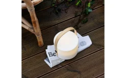 Dyberg Larsen Carry Laddbar/Solcells Lykta 20cm LED Vit/Natur IP44* Ljuslyktor|Uppladdningsbara Lampor Utomhus