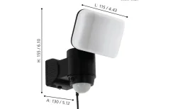 Casabas Solcellsdriven Strålkastare Rörelse LED 6500K 5W Svart IP44