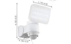 Solcellslampor Vägg|Led Strålkastare<Eglo Casabas Solcellsdriven Strålkastare Rörelse LED 6500K 5W Vit IP44