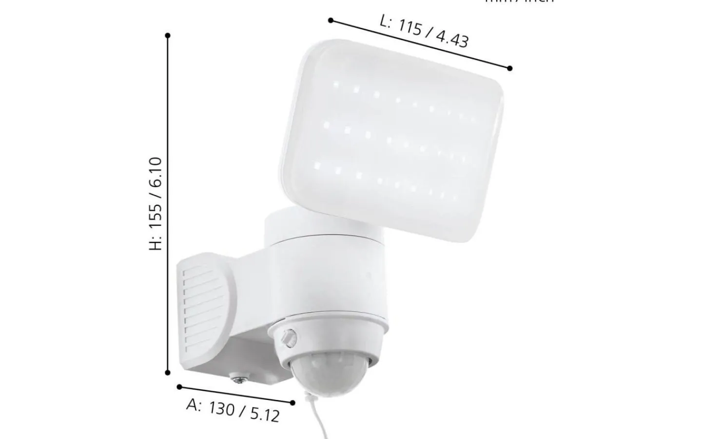 Solcellslampor Vägg|Led Strålkastare<Eglo Casabas Solcellsdriven Strålkastare Rörelse LED 6500K 5W Vit IP44
