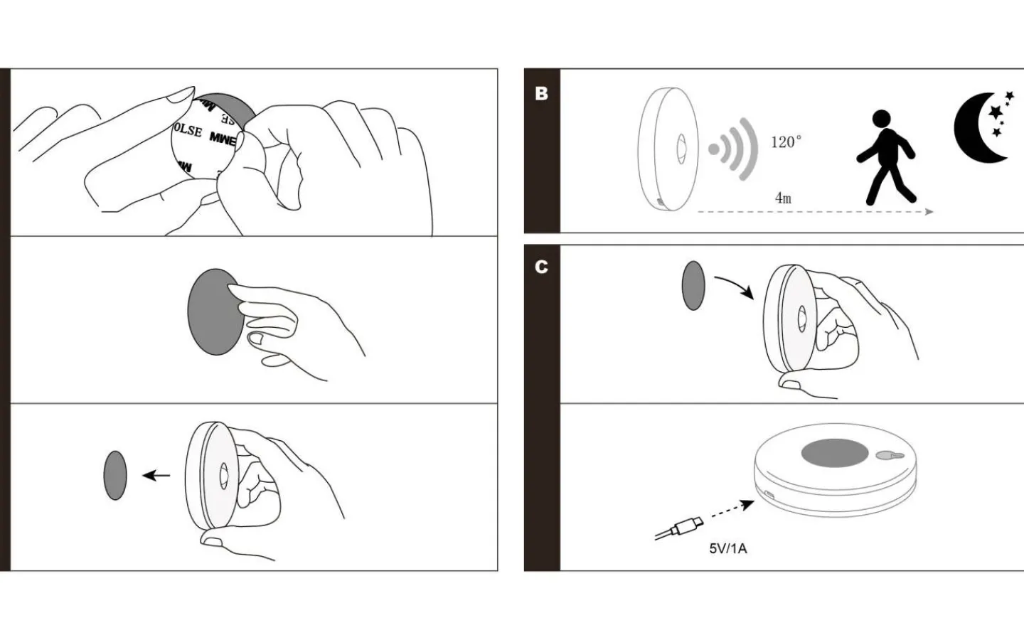Nattlampor<Eglo Cascia Batteridriven Nattlampa med Rörelsesensor 2-pack