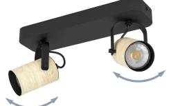 Avlånga Takspotlights|Takspot Med 2 Lampor<Eglo Cayuca Takspotlight 28cm GU10 LED 3000K 2x3W Svart