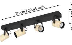 Eglo Cayuca Takspotlight 58cm GU10 LED 3000K 4x3W Svart* Avlånga Takspotlights|Takspot Med Minst 4 Lampor