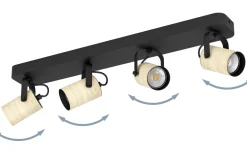 Eglo Cayuca Takspotlight 58cm GU10 LED 3000K 4x3W Svart* Avlånga Takspotlights|Takspot Med Minst 4 Lampor