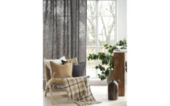 Enfärgade Gardiner<Svanefors Cecil Gardin 145x260cm 2-pack Asfalt