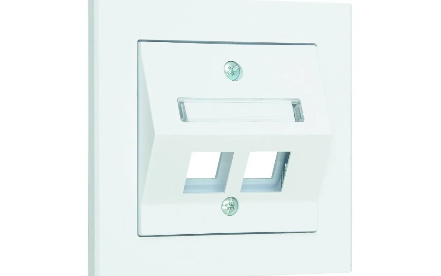 Datanätmaterial<Malmbergs Centrumplatta Keystone, Vinklad, 2-vägs, Signalvit