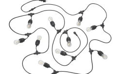 Partyslingor Utomhus 230V|Partyslingor Utomhus 230V<Reality Chain Ljusslinga 6m Utbyggbar inkl. 10xE27 LED 1W Mattsvart IP44