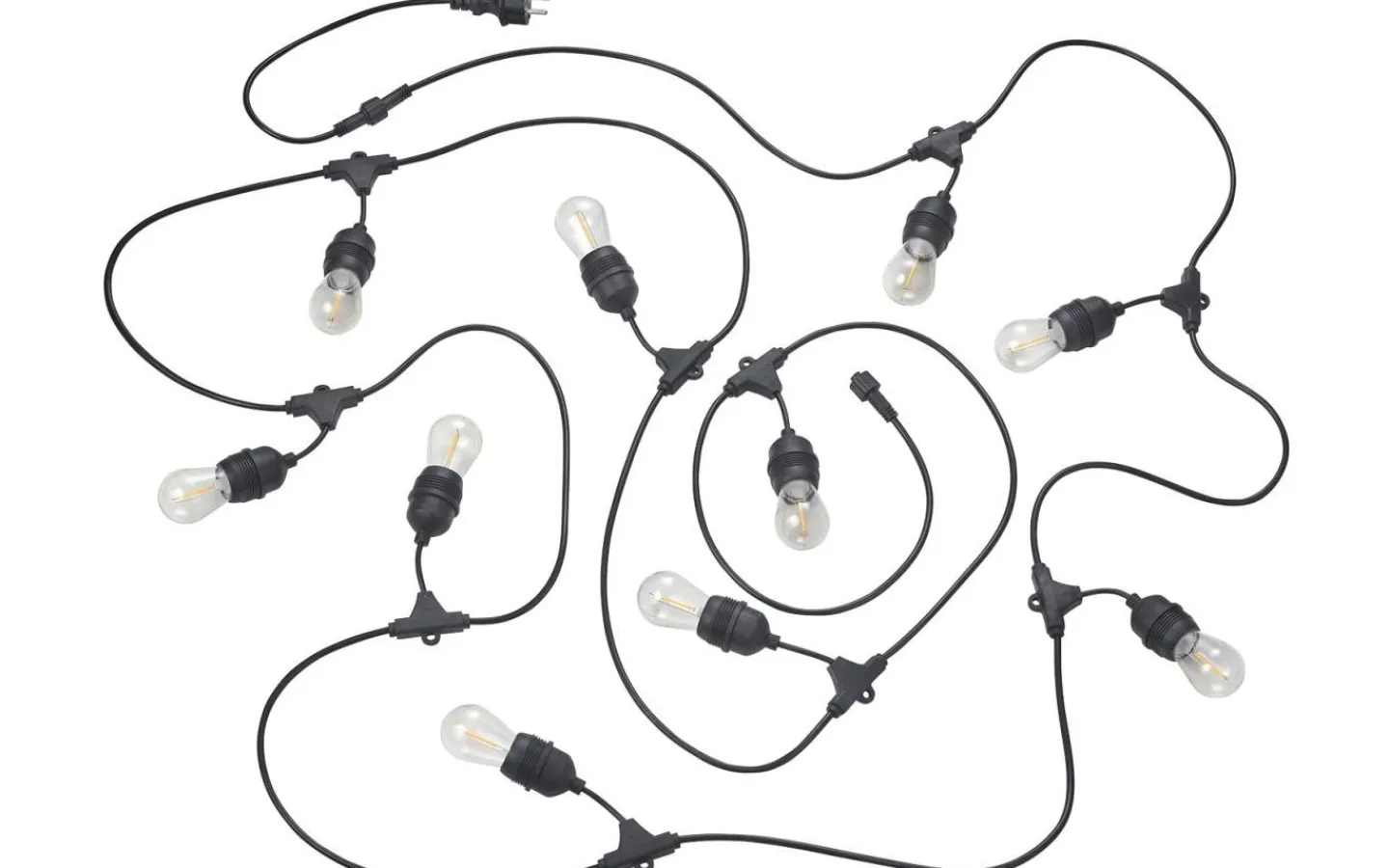 Partyslingor Utomhus 230V|Partyslingor Utomhus 230V<Reality Chain Ljusslinga 6m Utbyggbar inkl. 10xE27 LED 1W Mattsvart IP44