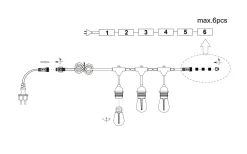 Partyslingor Utomhus 230V|Partyslingor Utomhus 230V<Reality Chain Ljusslinga 6m Utbyggbar inkl. 10xE27 LED 1W Mattsvart IP44