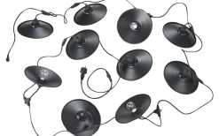 Chain Ljusslinga 6m Utbyggbar inkl. 10xE27 LED 1W + Skärmar Mattsvart IP44