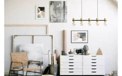 Eglo Chieveley Taklampa 89cm Svart/Gummiträ* Avlånga Taklampor