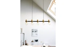 Eglo Chieveley Taklampa 89cm Svart/Gummiträ* Avlånga Taklampor