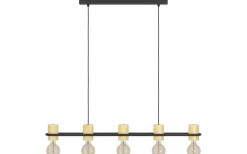 Eglo Chieveley Taklampa 89cm Svart/Gummiträ* Avlånga Taklampor