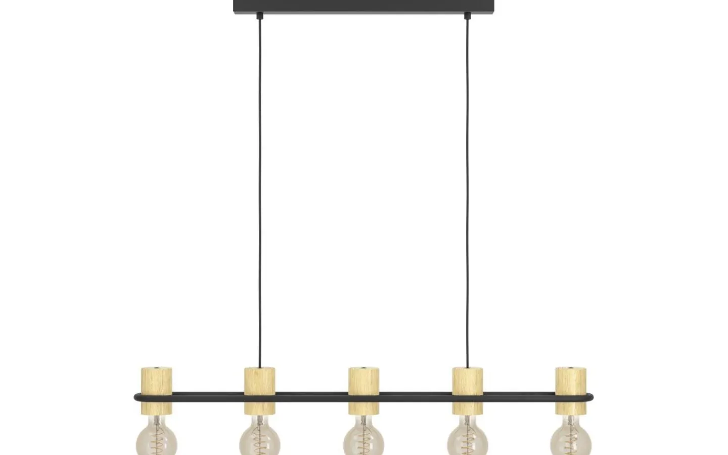 Eglo Chieveley Taklampa 89cm Svart/Gummiträ* Avlånga Taklampor