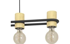 Eglo Chieveley Taklampa 89cm Svart/Gummiträ* Avlånga Taklampor