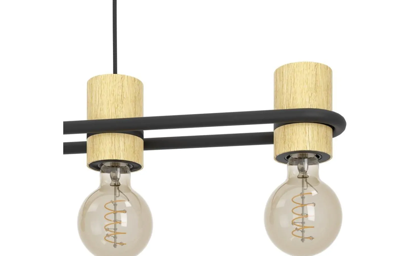 Eglo Chieveley Taklampa 89cm Svart/Gummiträ* Avlånga Taklampor