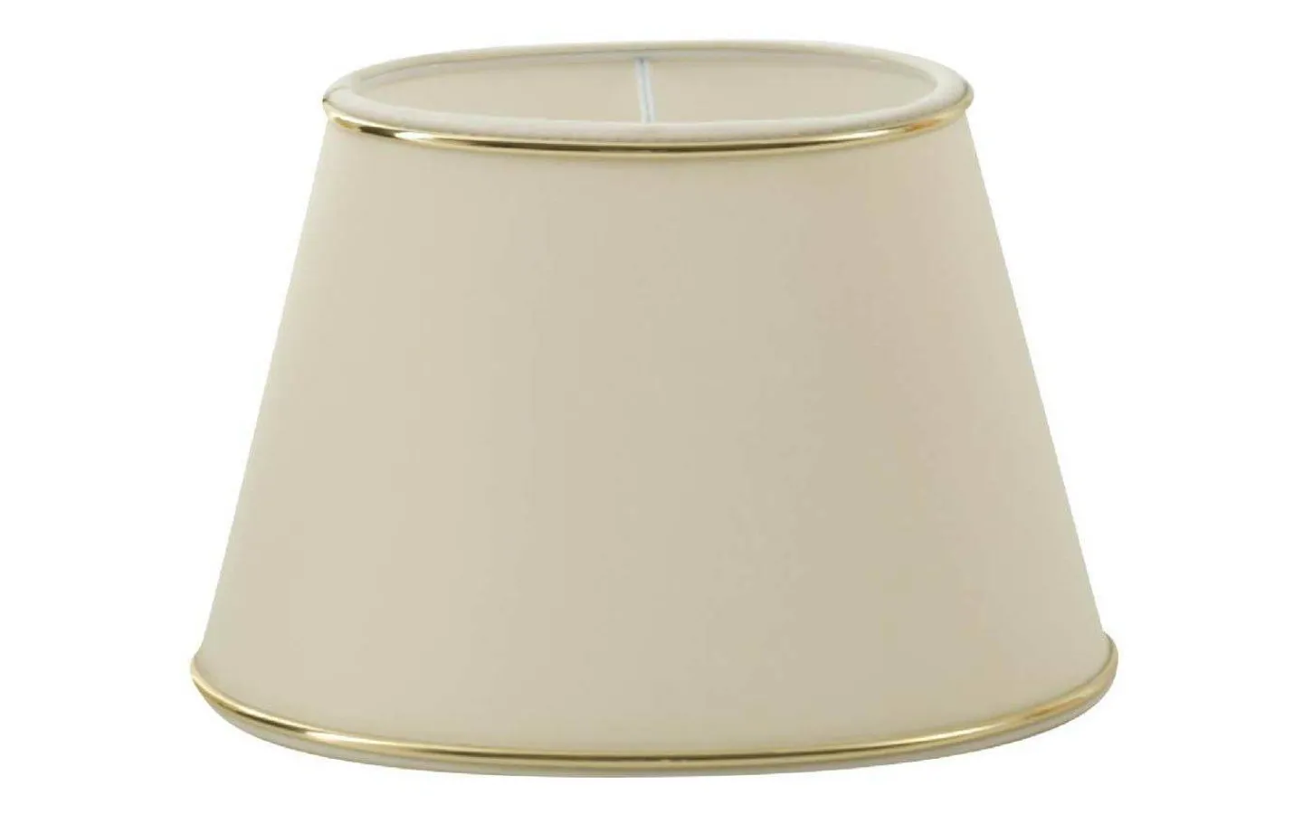 Hallbergs Chintz Oval Lampskärm 43cm Beige med Guldprofil* Ovala Lampskärmar