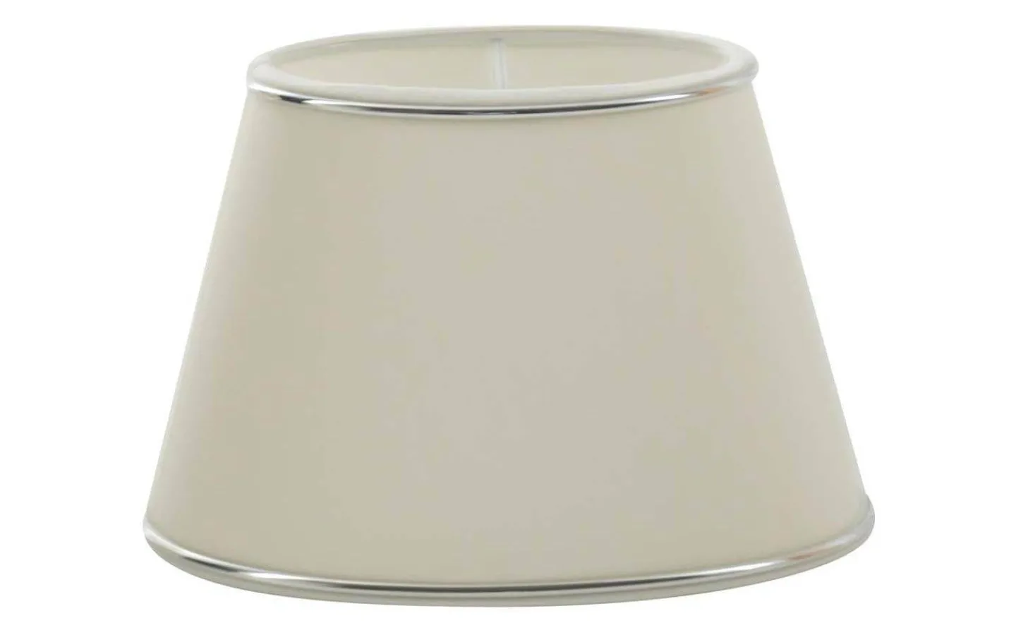 Hallbergs Chintz Oval Lampskärm 43cm Offwhite med Silverprofil* Ovala Lampskärmar