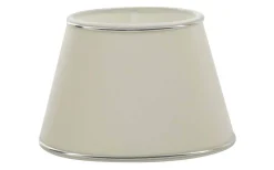 Hallbergs Chintz Oval Lampskärm 33cm Offwhite med Silverprofil* Ovala Lampskärmar