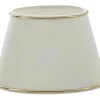 Hallbergs Chintz Oval Lampskärm 25cm Vit med Guldprofil* Ovala Lampskärmar