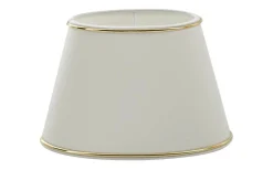 Hallbergs Chintz Oval Lampskärm 25cm Vit med Guldprofil* Ovala Lampskärmar