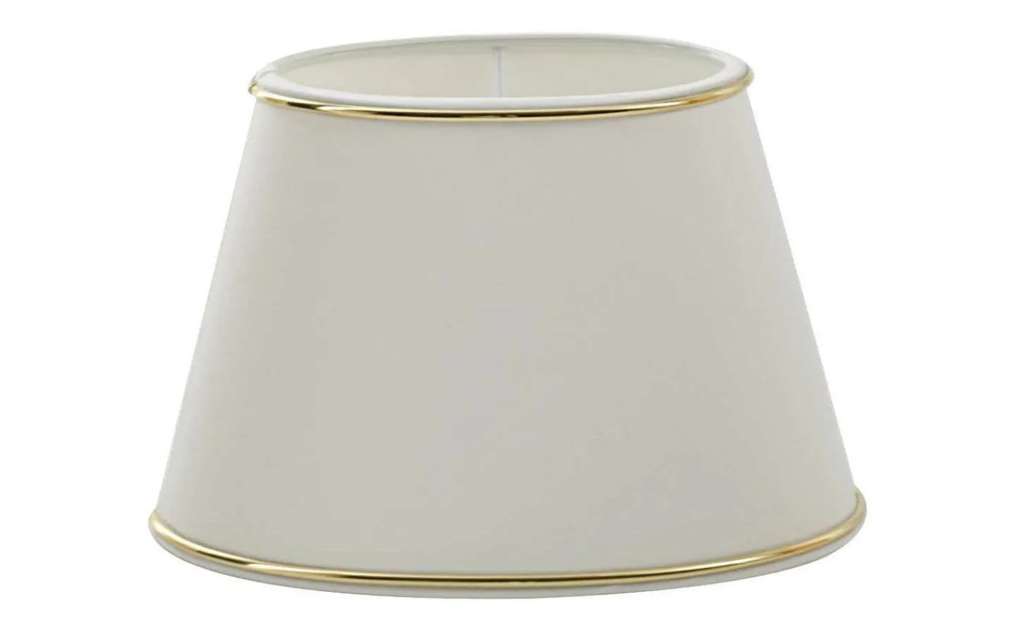 Hallbergs Chintz Oval Lampskärm 25cm Vit med Guldprofil* Ovala Lampskärmar