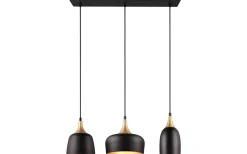 Chiraz Takpendel 3-delad E27 mattsvart/mattmässing