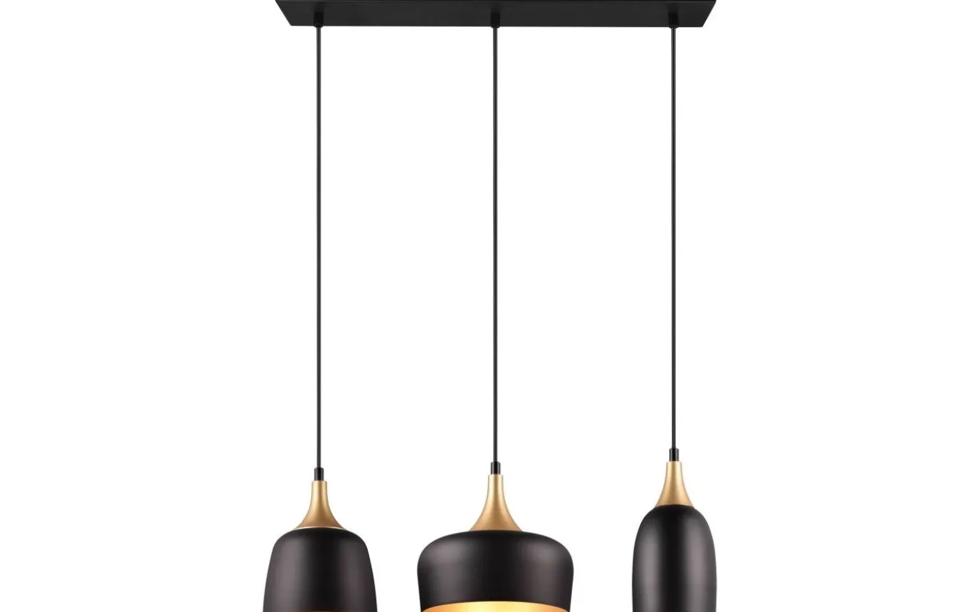 Chiraz Takpendel 3-delad E27 mattsvart/mattmässing