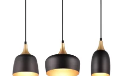 Chiraz Takpendel 3-delad E27 mattsvart/mattmässing