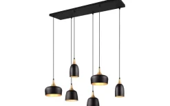 Trio Lighting Chiraz Takpendel 6-delad E27 mattsvart/mattmässing* Avlånga Taklampor