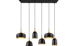 Trio Lighting Chiraz Takpendel 6-delad E27 mattsvart/mattmässing* Avlånga Taklampor