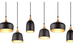 Trio Lighting Chiraz Takpendel 6-delad E27 mattsvart/mattmässing* Avlånga Taklampor