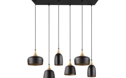 Trio Lighting Chiraz Takpendel 6-delad E27 mattsvart/mattmässing* Avlånga Taklampor