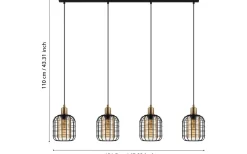 Chisle Taklampa 59cm Svart/Bärnsten