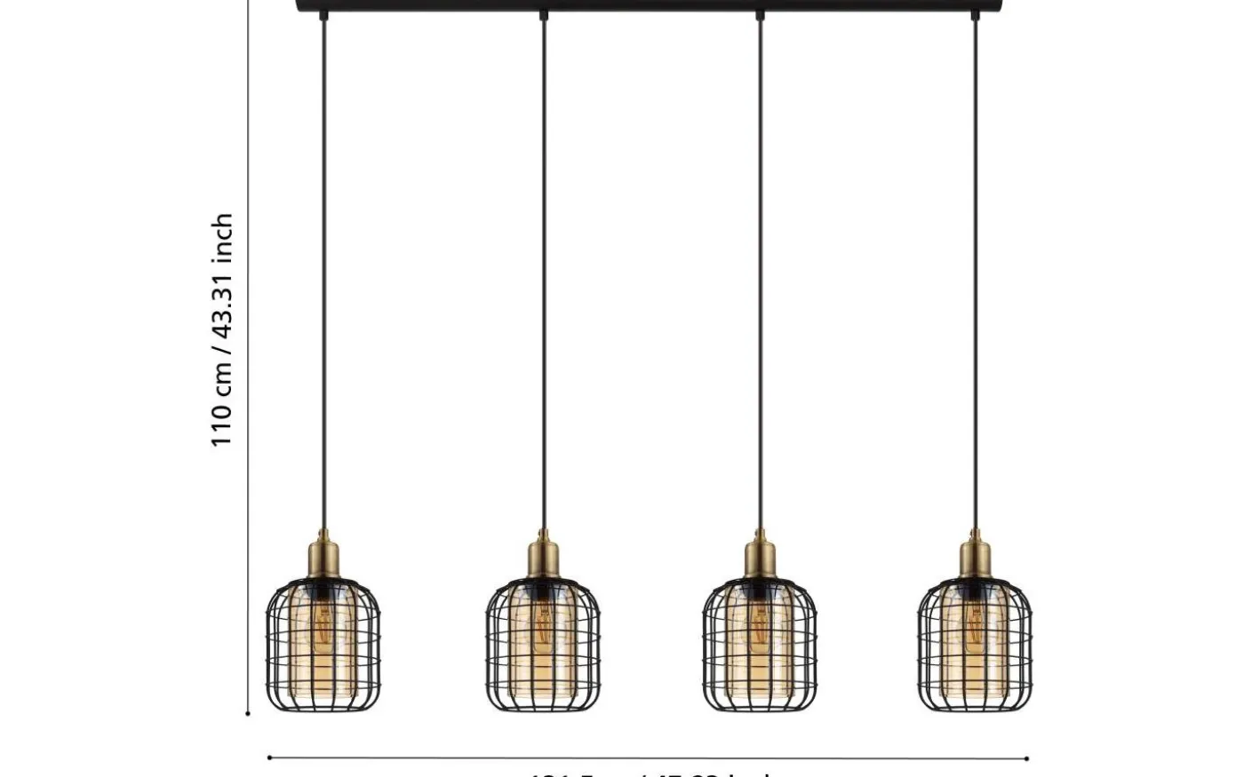 Chisle Taklampa 59cm Svart/Bärnsten