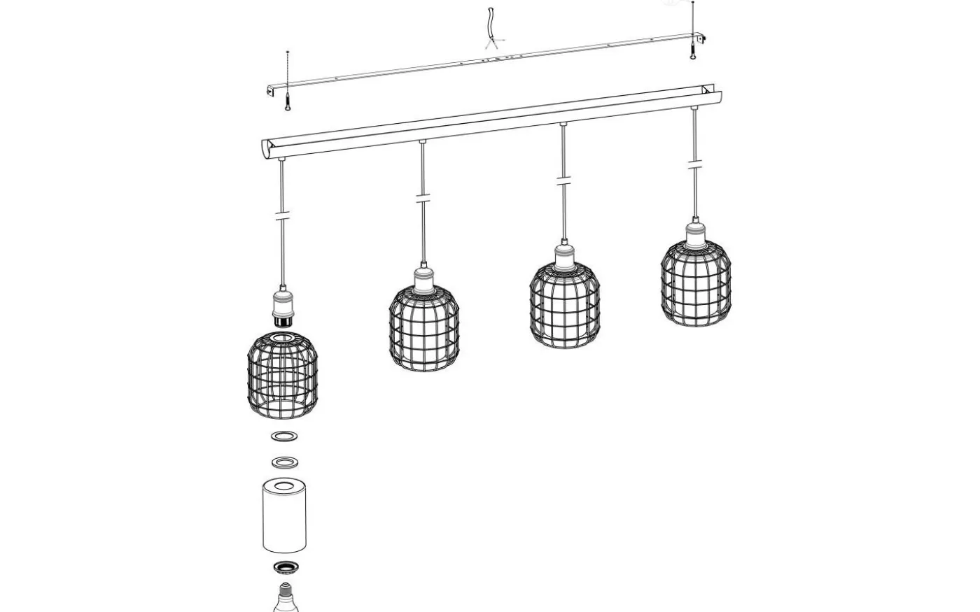Chisle Taklampa 59cm Svart/Bärnsten