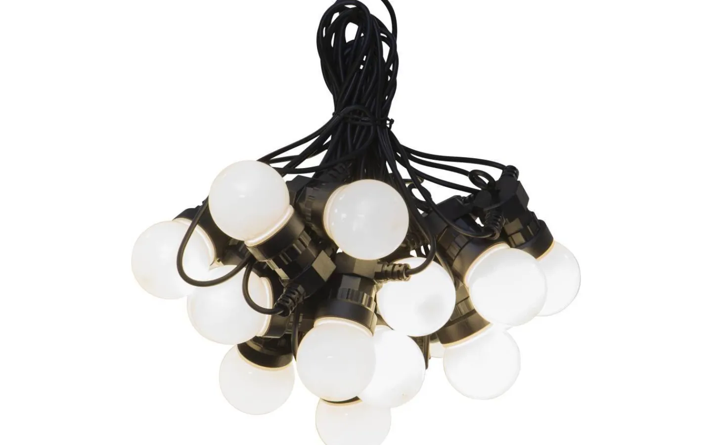 Star Trading Circus Mini Ljusslinga 8,5m 20L Svart/Opal IP44* Partyslingor Utomhus 230V|Partyslingor Utomhus 230V