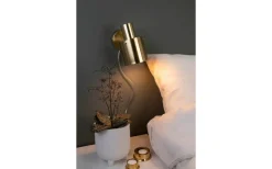 Sovrum|Läslampor<Globen Lighting Clark 1 Vägglampa E27 Borstad Mässing