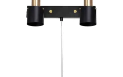 Läslampor<Globen Lighting Clark Vägglampa 2L 36cm Svart/Borstad Mässing