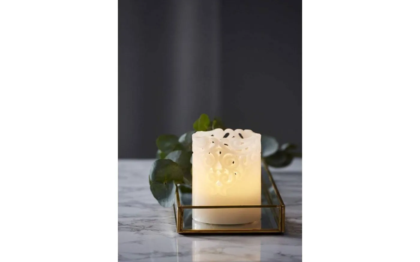 Clary Batteridrivet Blockljus 10cm Vit